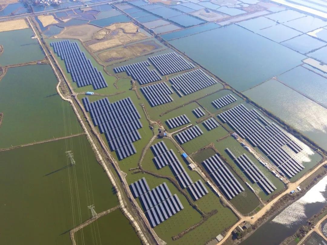 A Fishery-solar Masterpiece in the Watery Town - www.js333.com's 110 MW PV Project in Tongling, Anhui Province Successfully Connected to the Grid for Power Generation